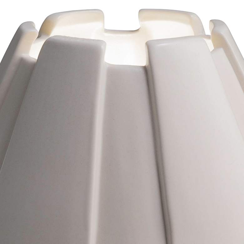 Image 2 Meta 7" High Gloss White Ceramic Portable LED Accent Table Lamp more views