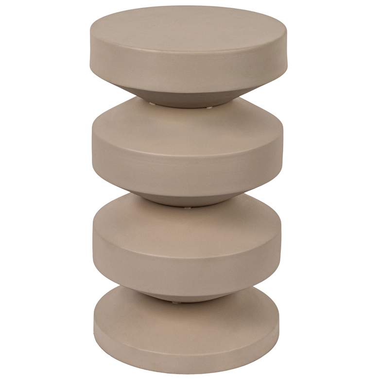 Image 1 Metal Accordion Side Table, Beige