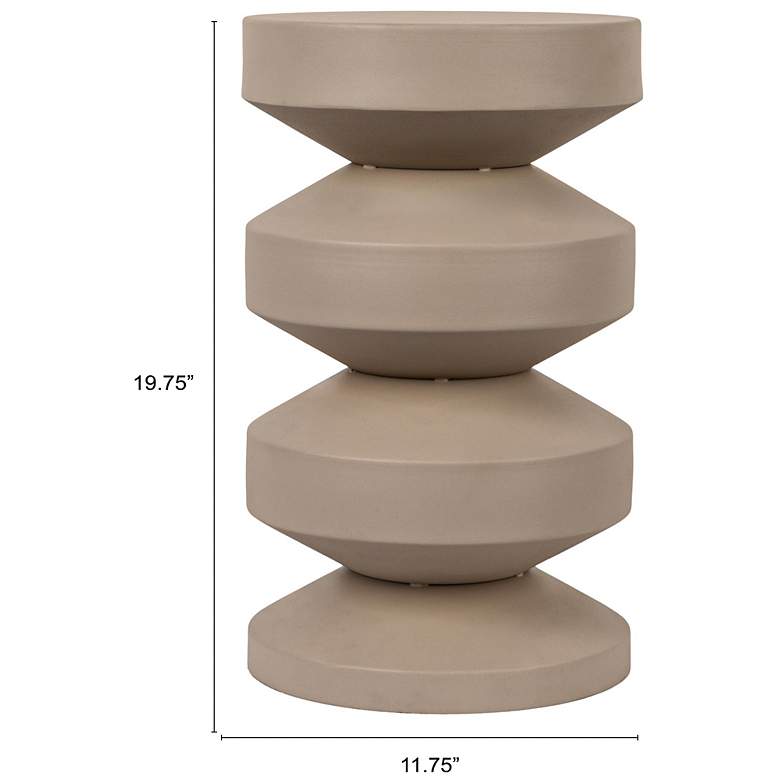 Image 3 Metal Accordion Side Table, Beige more views