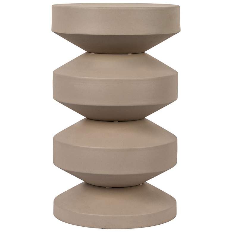 Image 4 Metal Accordion Side Table, Beige more views