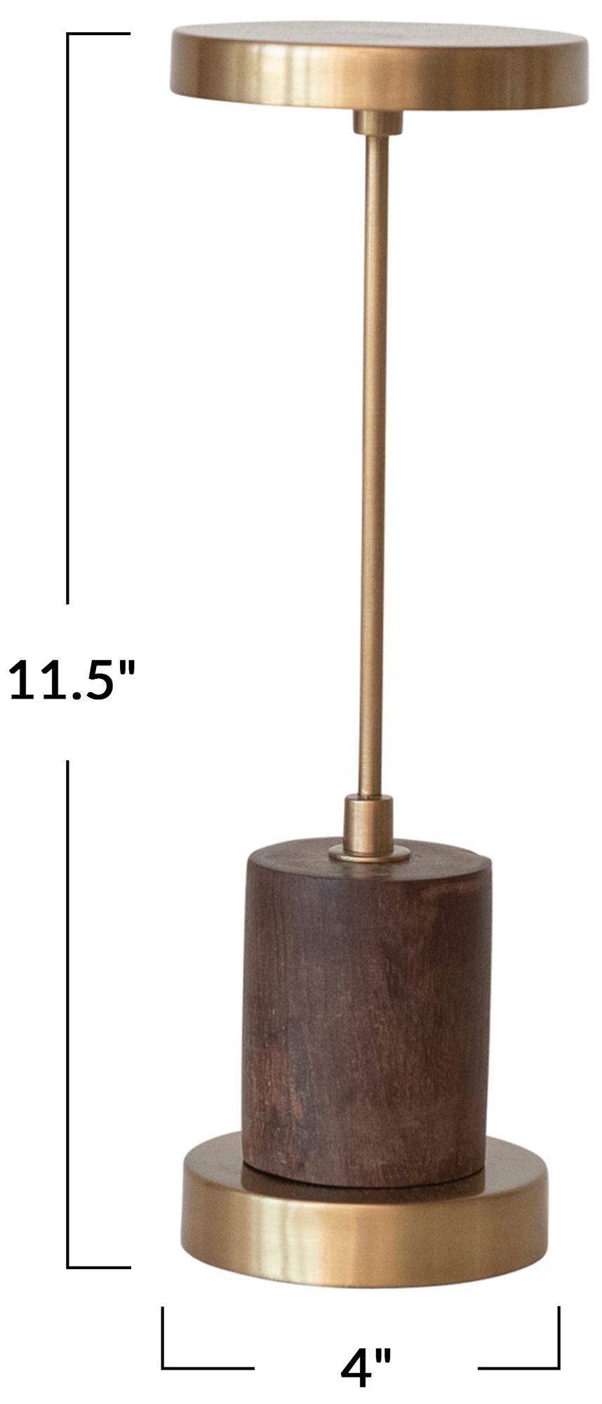 Image 3 Metal and Mango Wood LED Table Lamp with Touch Sensor more views