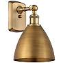 1_Metal Bristol 10.75"High Brushed Brass LED Sconce w/ Brushed Brass Sha
