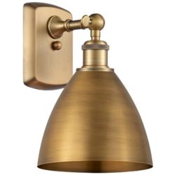 Metal Bristol 10.75"High Brushed Brass LED Sconce w/ Brushed Brass Sha