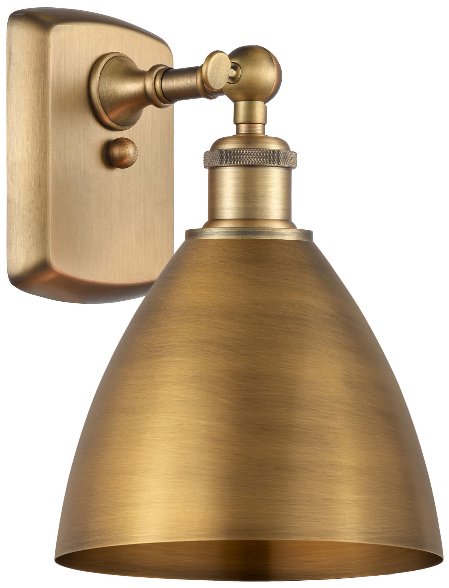 Metal Bristol 10.75"High Brushed Brass Sconce With Brushed Brass Shade