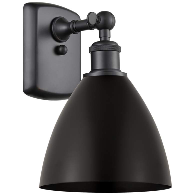 Image 1 Metal Bristol 10.75"High Matte Black Sconce With Matte Black Shade