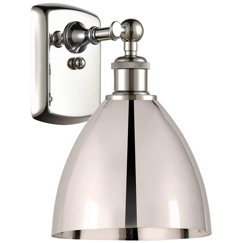 Image 1 Metal Bristol 10.75 inchHigh Polished Nickel Sconce With Polished Nickel S