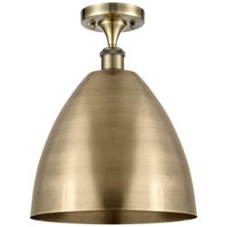 Metal Bristol  12" LED Semi-Flush Mount - Antique Brass - Antique Bras