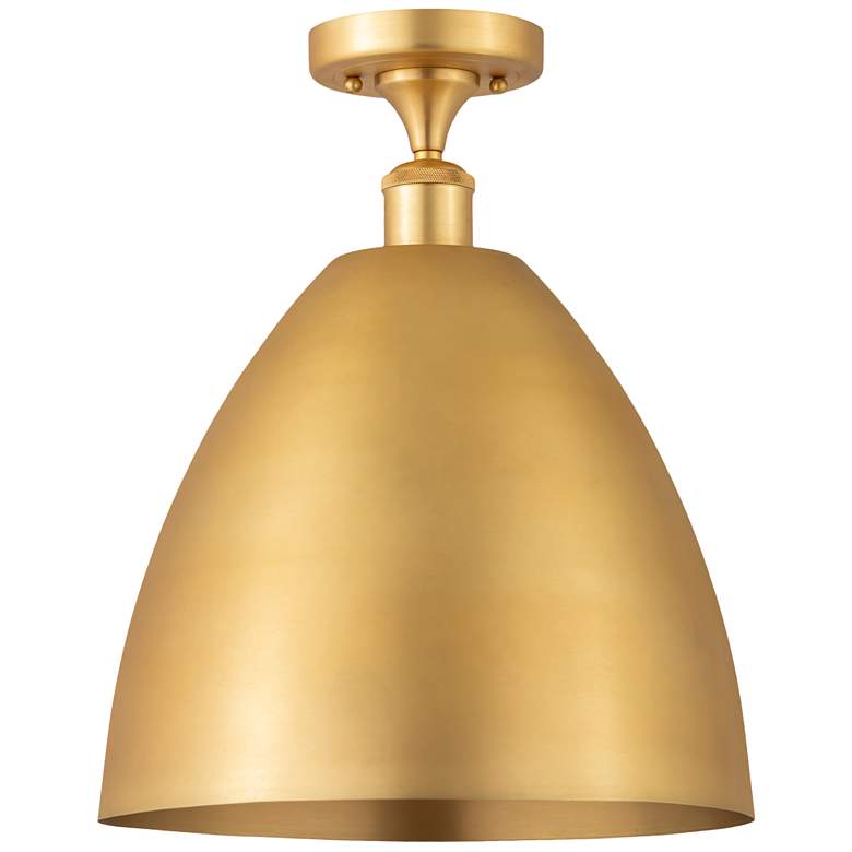Image 1 Metal Bristol 12" LED Semi-Flush Mount - Satin Gold - Satin Gold Shad