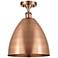 Metal Bristol  12" Semi-Flush Mount - Antique Copper - Antique Copper