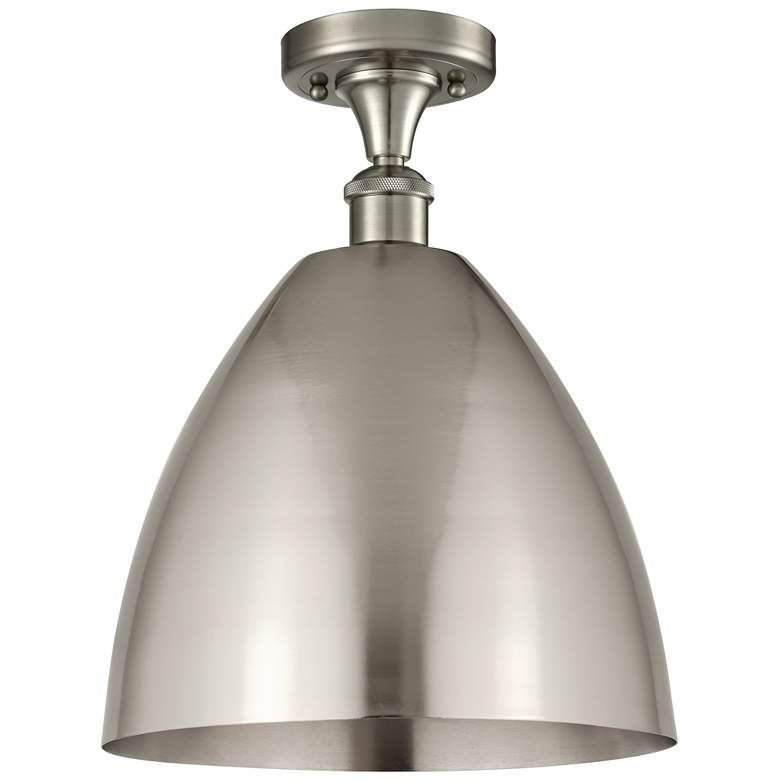 Image 1 Metal Bristol 12" Semi-Flush Mount - Satin Nickel - Satin Nickel