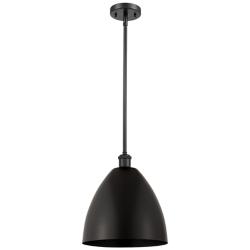 Metal Bristol 12" Wide Matte Black Pendant With Matte Black Shade
