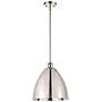 Metal Bristol 12" Wide Polished Nickel Pendant With Polished Nickel Sh