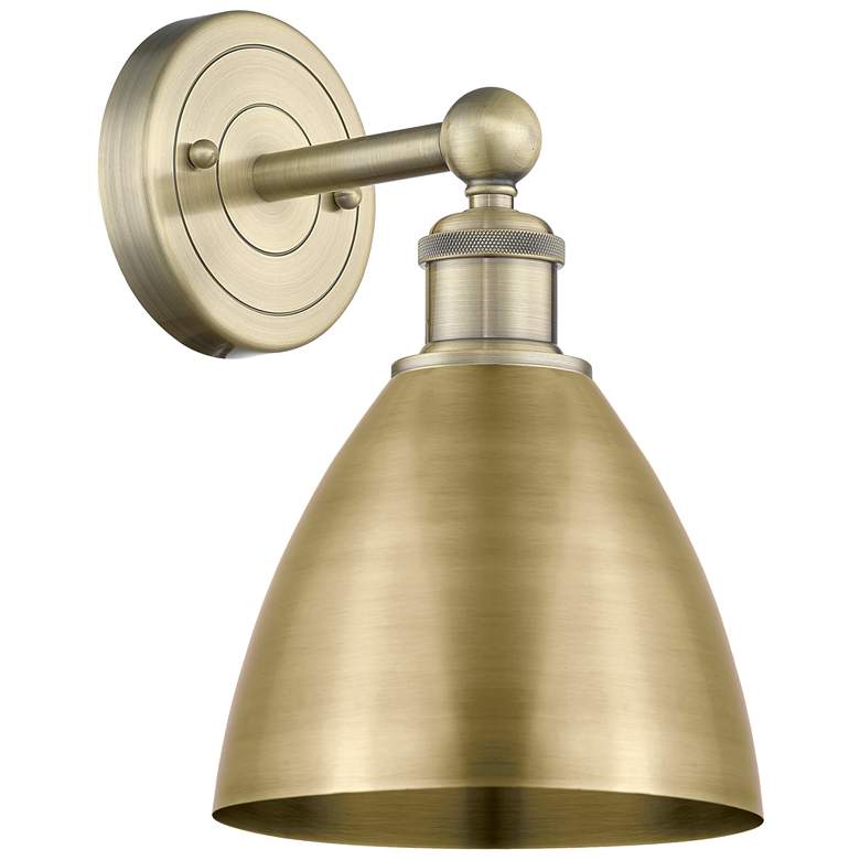 Image 1 Metal Bristol 12"High Antique Brass Sconce With Antique Brass Shade