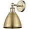 Metal Bristol 12"High Antique Brass Sconce With Antique Brass Shade
