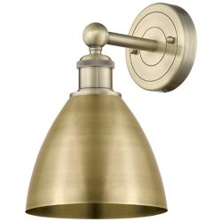 Metal Bristol 12"High Antique Brass Sconce With Antique Brass Shade