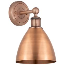Metal Bristol 12"High Antique Copper Sconce With Antique Copper Shade