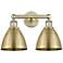 Metal Bristol 16.5"W 2 Light Antique Brass Bath Light