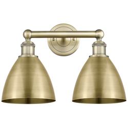 Metal Bristol 16.5"W 2 Light Antique Brass Bath Light