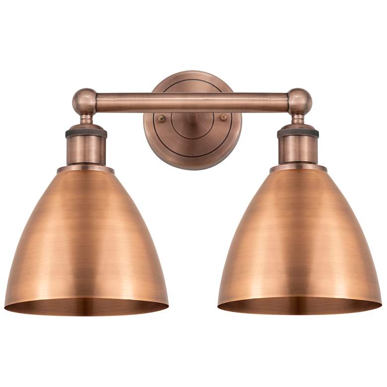 Image 1 Metal Bristol 16.5 inchW 2 Light Copper Bath Light With Copper Shade