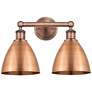 Metal Bristol 16.5"W 2 Light Copper Bath Light With Copper Shade