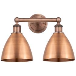 Metal Bristol 16.5&quot;W 2 Light Copper Bath Light With Copper Shade