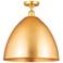 Metal Bristol  16" LED Semi-Flush Mount - Satin Gold - Satin Gold Shad