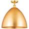 Metal Bristol  16" LED Semi-Flush Mount - Satin Gold - Satin Gold Shad