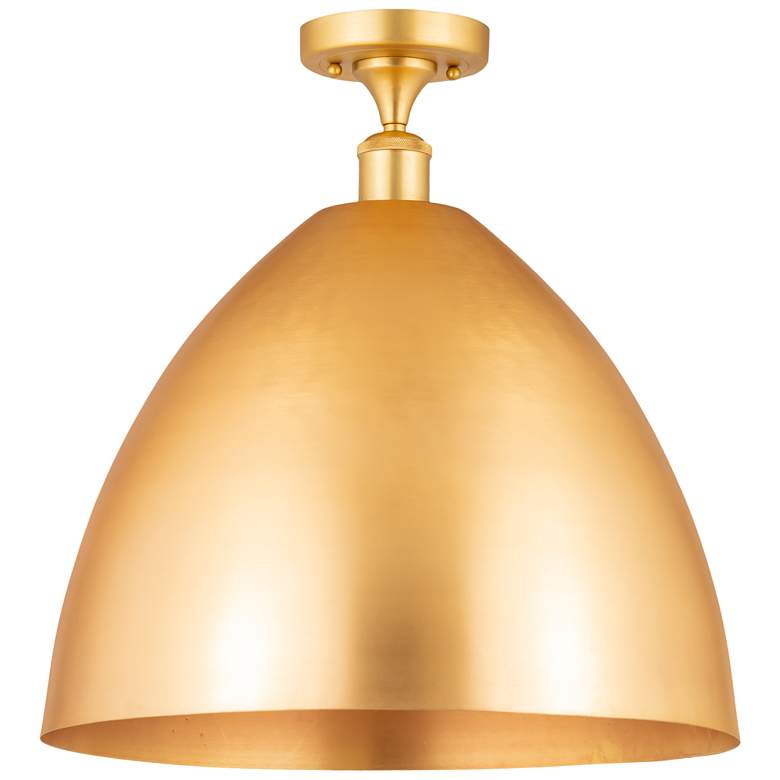 Image 1 Metal Bristol 16" Semi-Flush Mount - Satin Gold - Satin Gold Shade