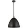 Metal Bristol 16" Wide Black Brass Stem Hung Pendant w/ Matte Black Sh