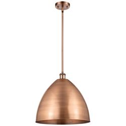 Metal Bristol 16" Wide Copper Stem Hung Pendant w/ Copper Shade