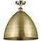 Metal Bristol 16"W Antique Brass LED Semi.Flush Mount