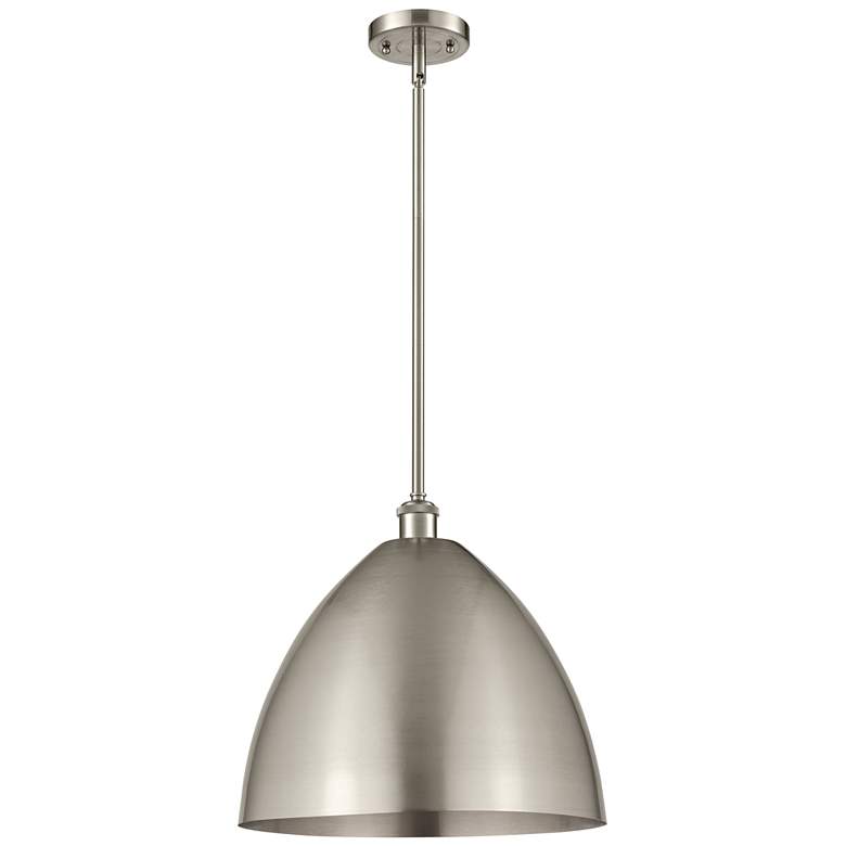 Image 1 Metal Bristol 16"W Brushed Nickel Stem Hung Pendant w/ Brushed Nickel