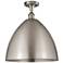 Metal Bristol 16"W Brushed Satin Nickel Semi.Flush Mount