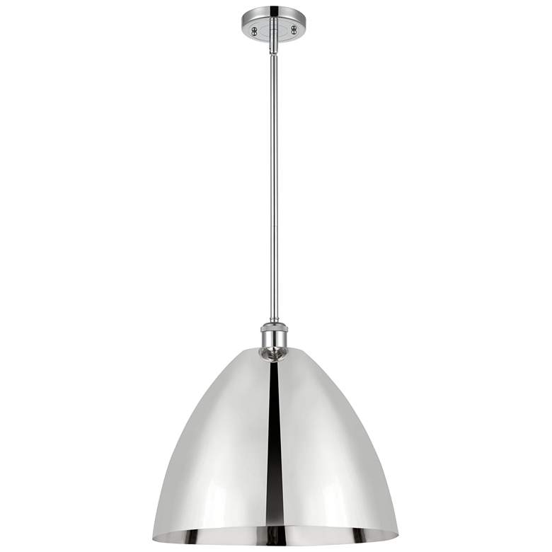 Image 1 Metal Bristol 16"W Chrome Stem Hung Pendant w/ Chrome Shade
