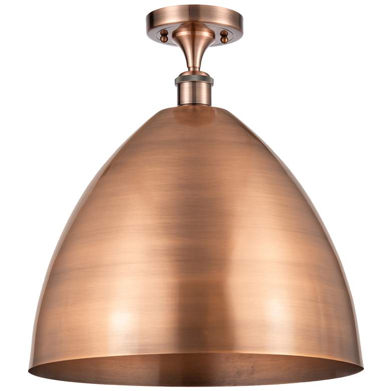 Image 1 Metal Bristol 16 inchW Copper LED Semi.Flush Mount With Copper Shade