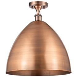 Metal Bristol 16"W Copper LED Semi.Flush Mount With Copper Shade