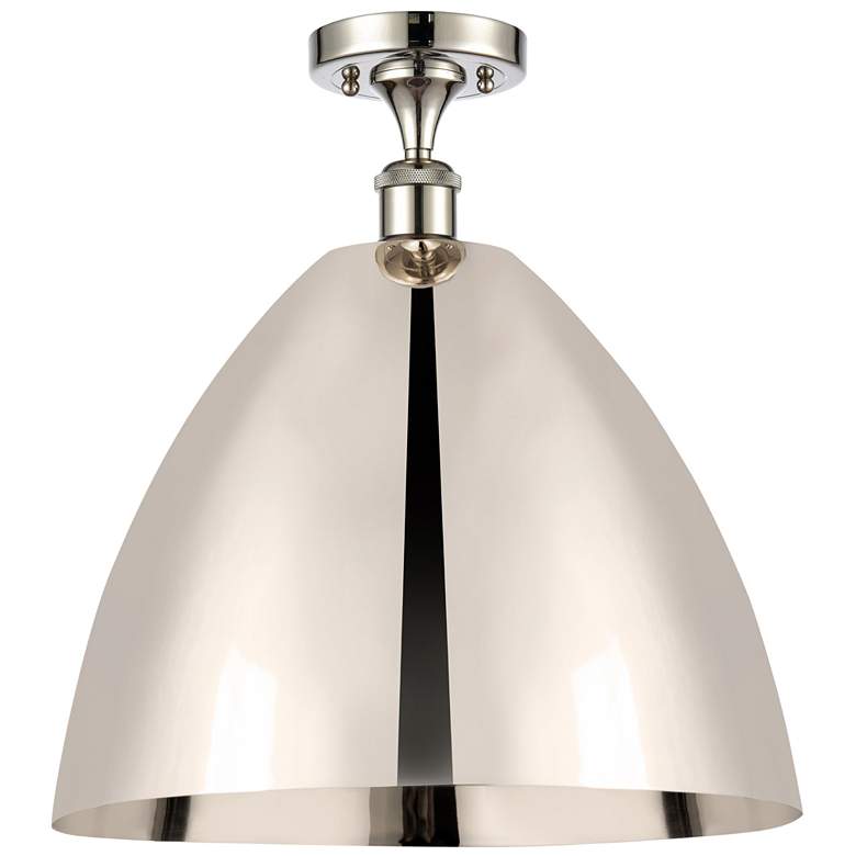 Image 1 Metal Bristol 16"W Polished Nickel LED Semi.Flush Mount