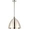 Metal Bristol 16"W Polished Nickel Stem Hung Pendant w/ Nickel Shade