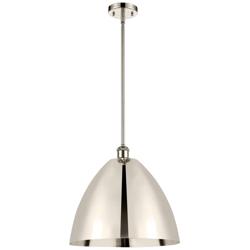 Metal Bristol 16"W Polished Nickel Stem Hung Pendant w/ Nickel Shade