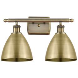 Metal Bristol 17.5"W 2 Light Antique Brass Bath Light