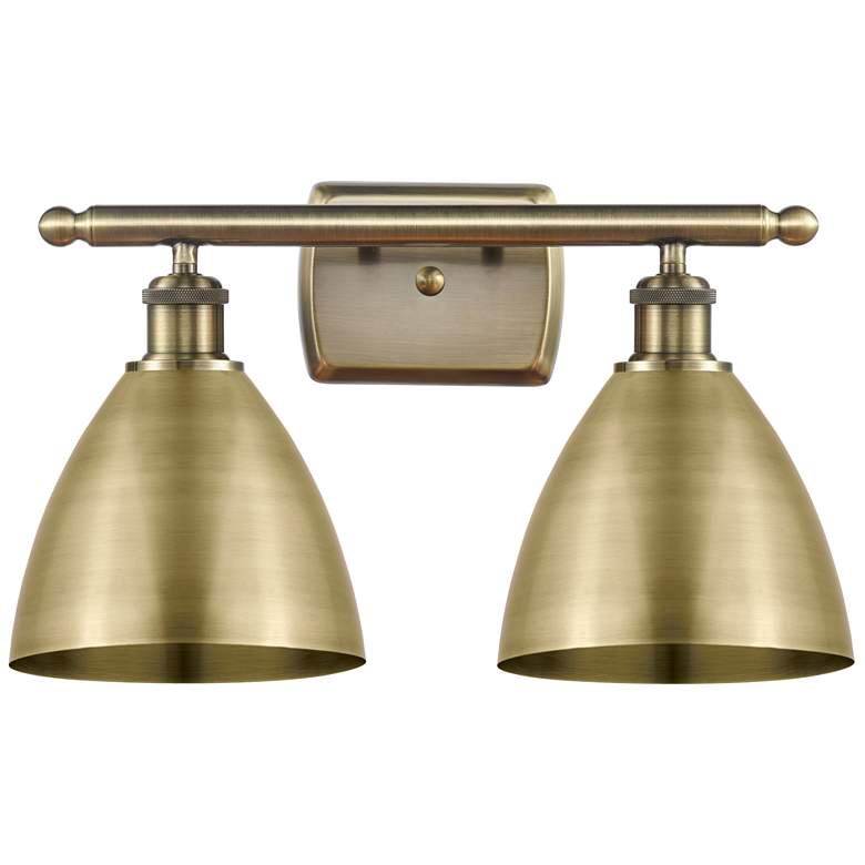Image 1 Metal Bristol 17.5"W 2 Light Antique Brass LED Bath Light