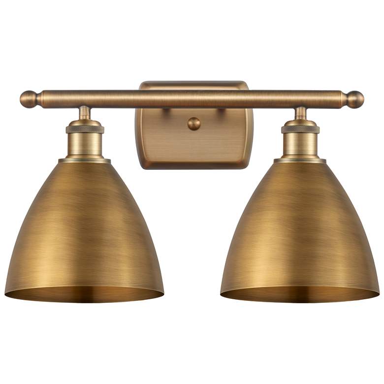 Image 1 Metal Bristol 17.5"W 2 Light Brushed Brass Bath Light