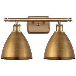 Metal Bristol 17.5"W 2 Light Brushed Brass Bath Light