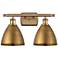 Metal Bristol 17.5"W 2 Light Brushed Brass LED Bath Light