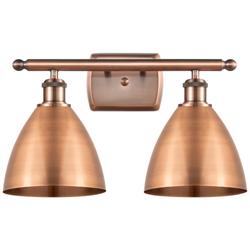 Metal Bristol 17.5&quot;W 2 Light Copper Bath Light With Copper Shade