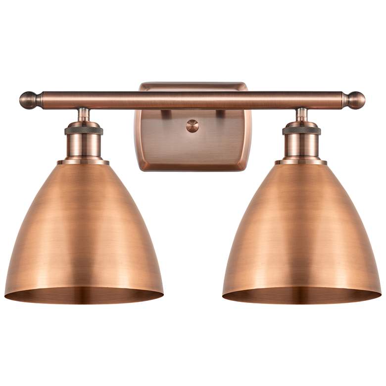 Image 1 Metal Bristol 17.5 inchW 2 Light Copper LED Bath Light With Copper Shade