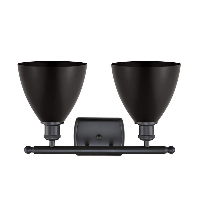 Image 2 Metal Bristol 17.5"W 2 Light Matte Black Bath Vanity Light With Black more views