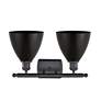2_Metal Bristol 17.5"W 2 Light Matte Black Bath Vanity Light With Black  more views