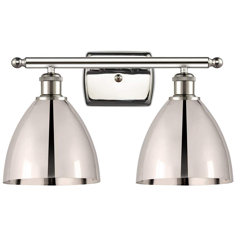 Image 1 Metal Bristol 17.5"W 2 Light Polished Nickel LED Bath Light