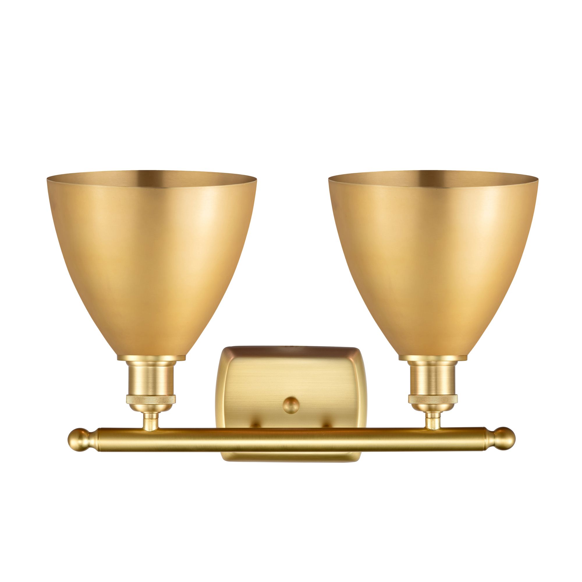 Image 2 Metal Bristol 17.5"W 2 Light Satin Gold Bath Light With Satin Gold Sha more views